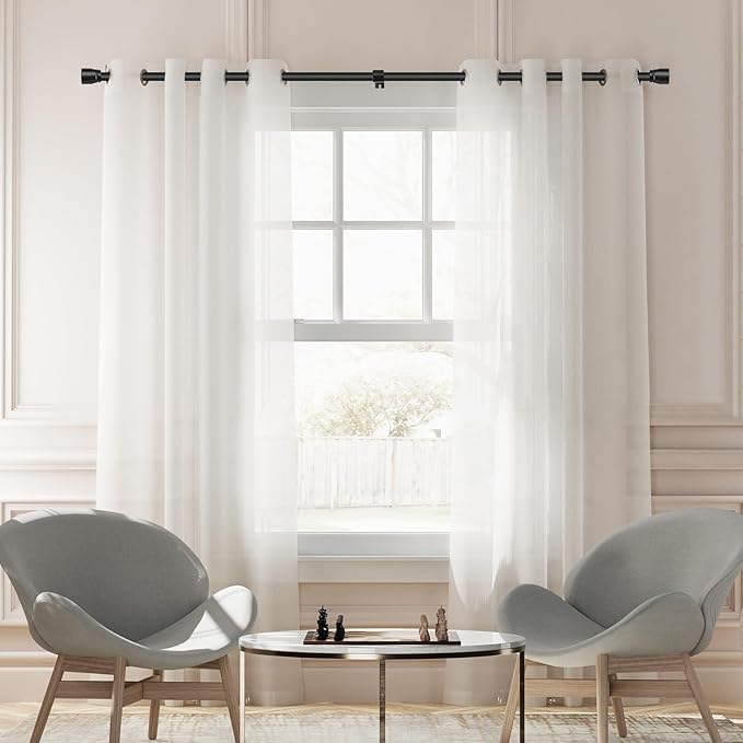1” Diameter Matte Black Curtain Rod Itself is 30-90 Inch 2 Pack, Fit 30 to 84 - Image 6