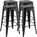 COSTWAY Bar Stools Set of 4, 30” Bar Height Metal Stools by COSTWAY