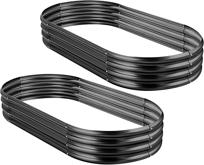 Land Guard 2Pcs Galvanized Raised Garden Bed Kit, 7.5×3×1ft Galvanized Planter by LandGuard