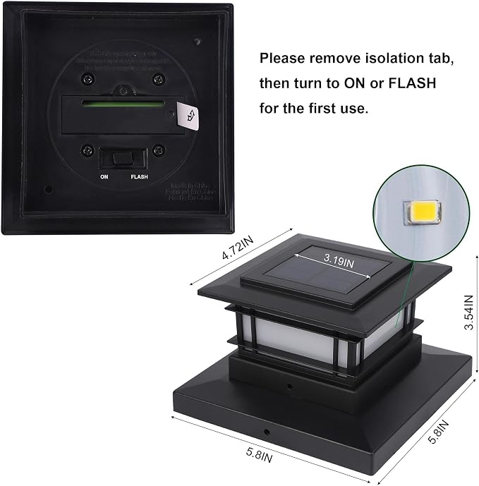 Dynaming 4 Pack Solar Post Cap Lights Outdoor - Image 8