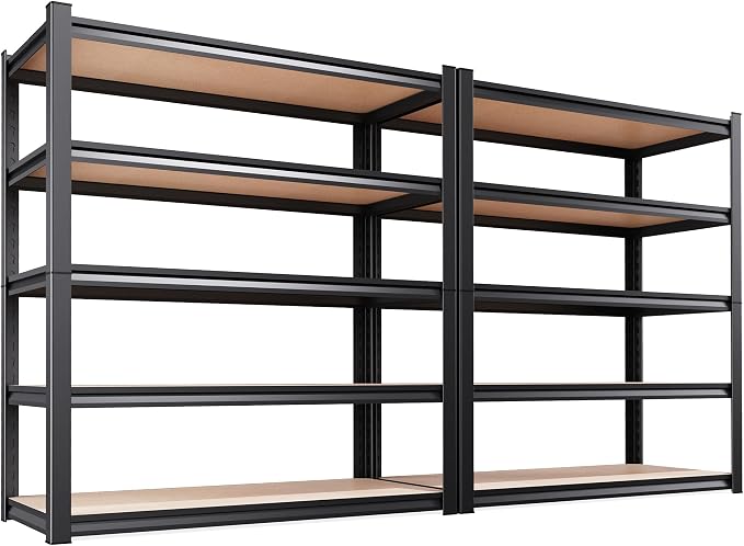 Set of 2 Garage Shelving-2050 lbs 5 Tier Storage Shelves, Adjustable Heavy Duty by Unknown