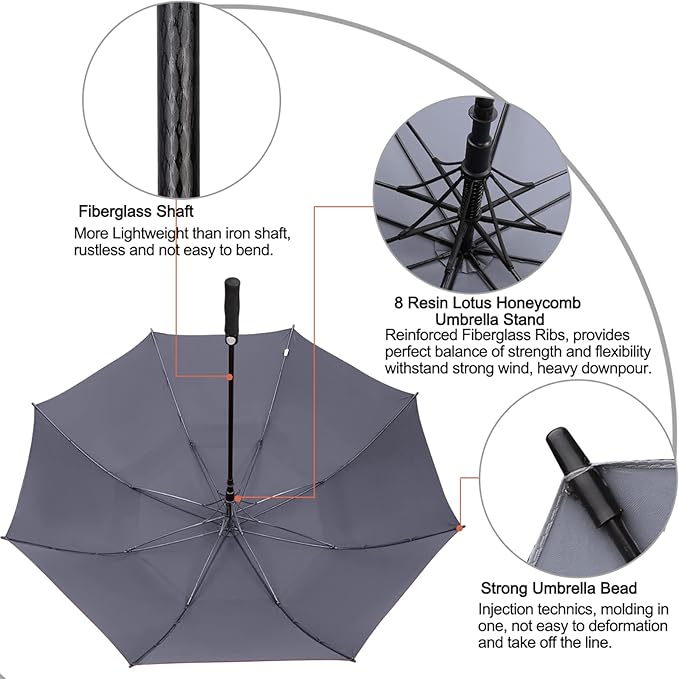 G4Free 47/54/62/68/72 Inch Automatic Open Golf Umbrella Oversize Extra Large - Image 6