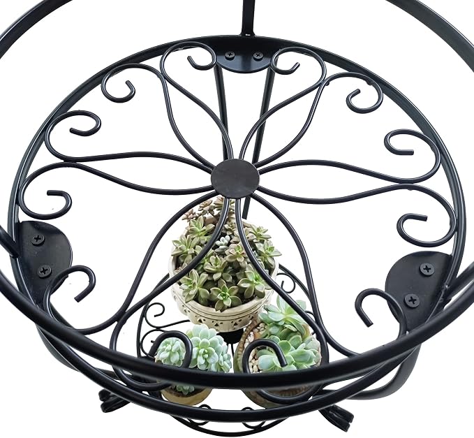 CASIMR 2 Tier Plant Stand, Indoor Outdoor Multiple Flower Pot Shelf Rustproof - Image 6