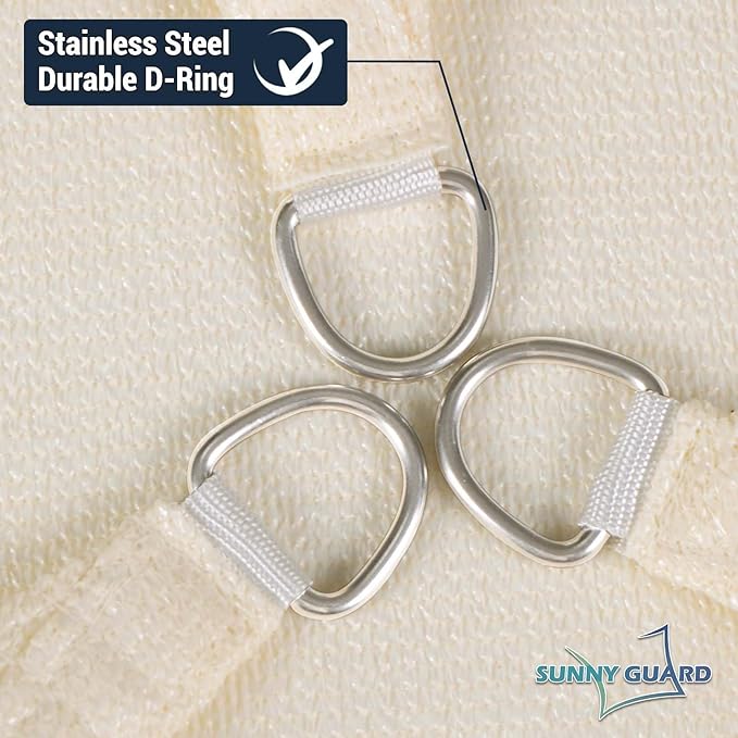 SUNNY GUARD Custom Size 6'x9' Butter Cream Sun Shade Sail Rectangle UV Block - Image 6