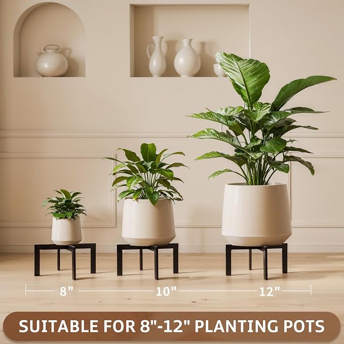 IZIDDO Plant Stand Indoor Outdoor, Metal Mid-Century Pot Stand, Modern Plant - Image 2