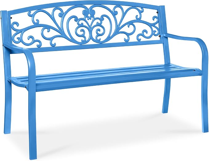Best Choice Products Outdoor Bench Steel Garden Patio Porch Furniture by BestChoiceProducts