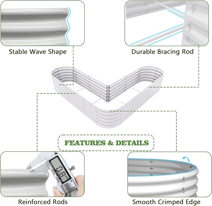 A ANLEOLIFE 12-Pack 4X4X1.5ft & 6X2X1.5ft & 81x81x18 in Deep Root Galvanized - Image 4