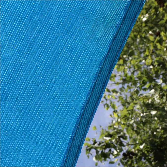 Amgo Custom Size 9' x 11' x 14.2' Blue Right Triangle Sun Shade Sail Order to - Image 8