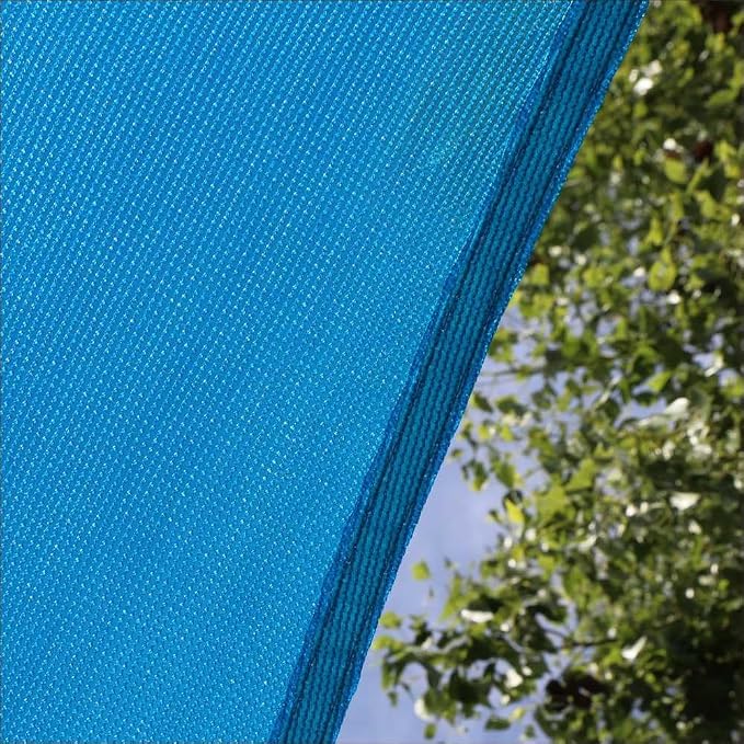 Amgo Custom Size 6' x 10' x 11.7' Blue Right Triangle Sun Shade Sail UPF50+ - Image 9