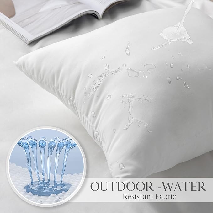Ashler 20 x 20 Outdoor Pillows, Waterproof Inserts Set of 2 Throw Pillow Inserts - Image 4
