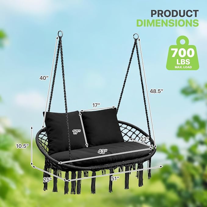 Magshion Double Hammock Swing Chair - Image 2
