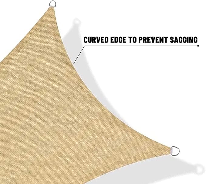 SUNNY GUARD Custom Size 16'x16' Sand Sun Shade Sail Rectangle UV Block Shade - Image 7
