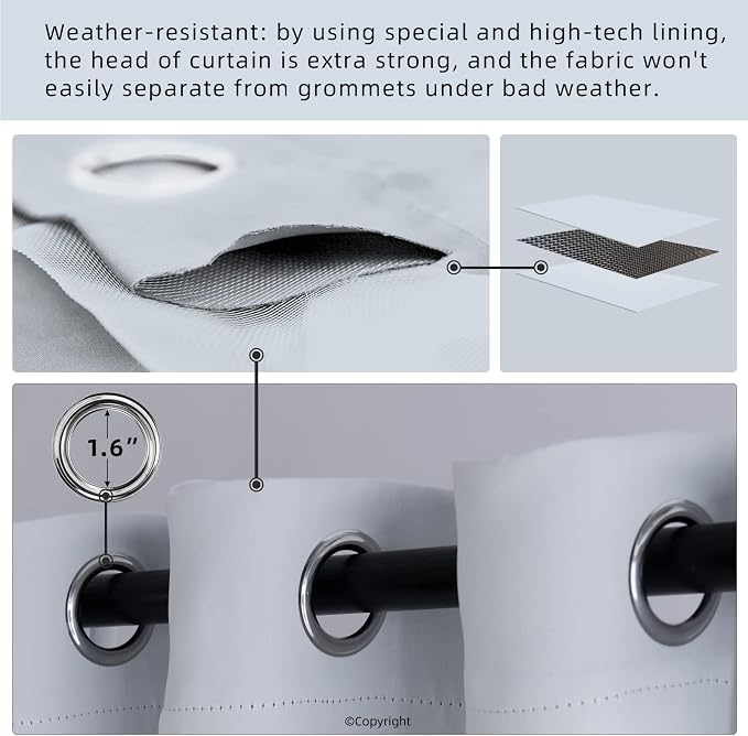 Outdoor Indoor Curtains W52 x L63 - Image 3