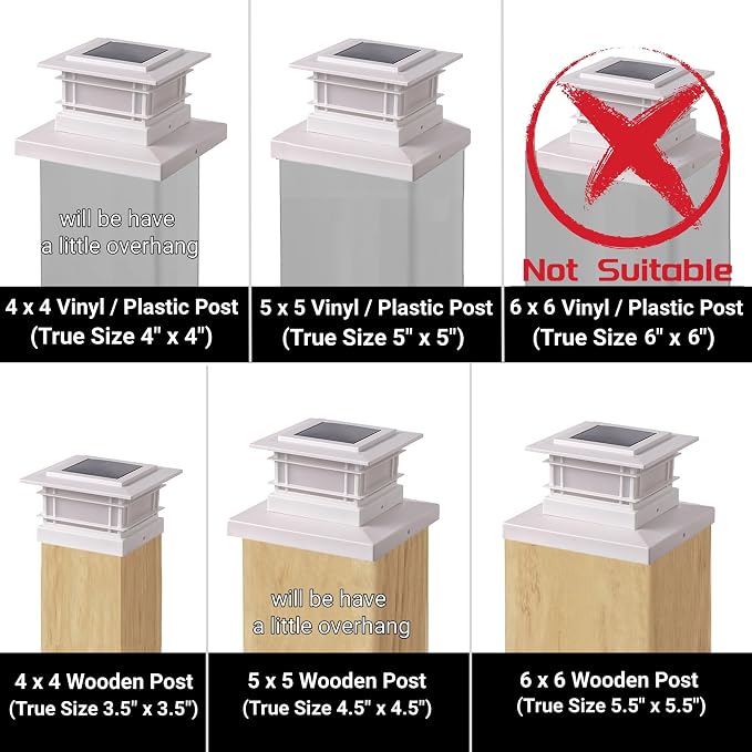 Dynaming 6 Pack Solar Post Cap Lights Outdoor, High Brightness Warm White SMD - Image 3