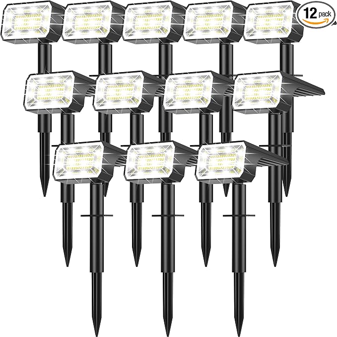 Solar Spot Lights Outdoor Waterproof IP65, 2-in-1 Solar Landscape Spotlights by NACINIC