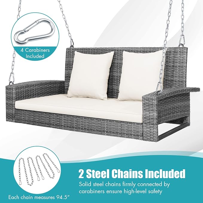 RELAX4LIFE 2-Person Porch Swing Bench - Image 5