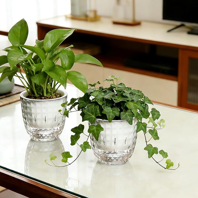 2 Pack 4 inch Self Watering Plants Pots Planters - Image 6