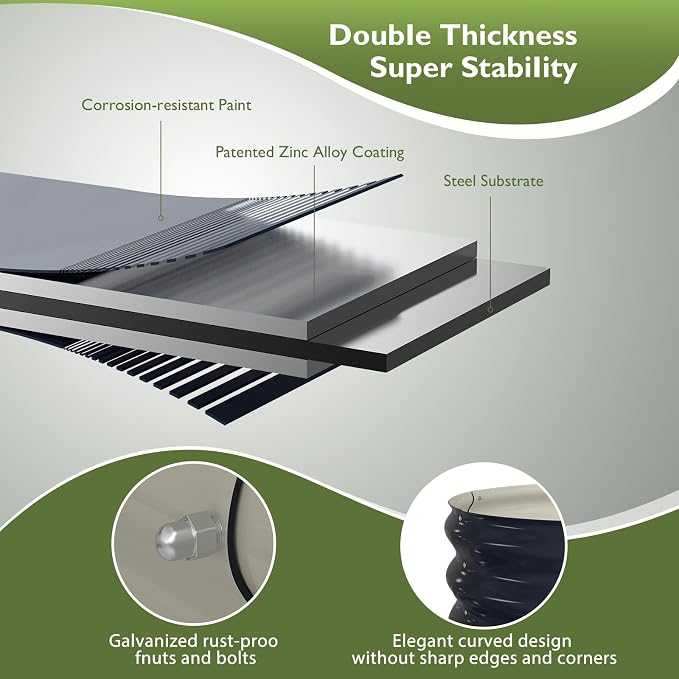 Raised Garden Bed Kit, Oval Large Metal Raised Beds - Image 2