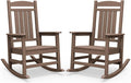 SERWALL HDPE Outdoor Rocking Chair Set of 2, Patio Rocking Chairs, All-Weather by SERWALL