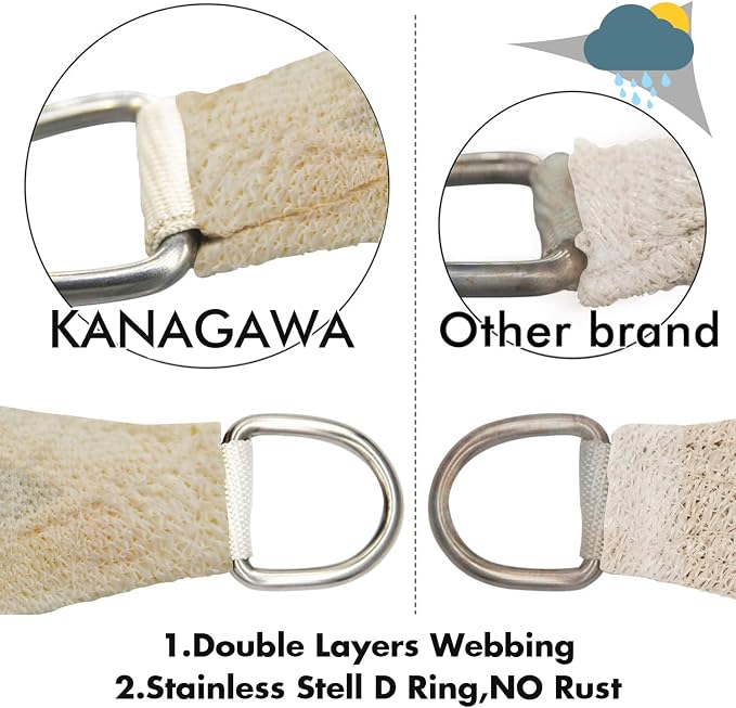 KANAGAWA 9'X12' Cream Custom Size Sun Shade Sail Rectangle UV Block Canopy Cover - Image 5