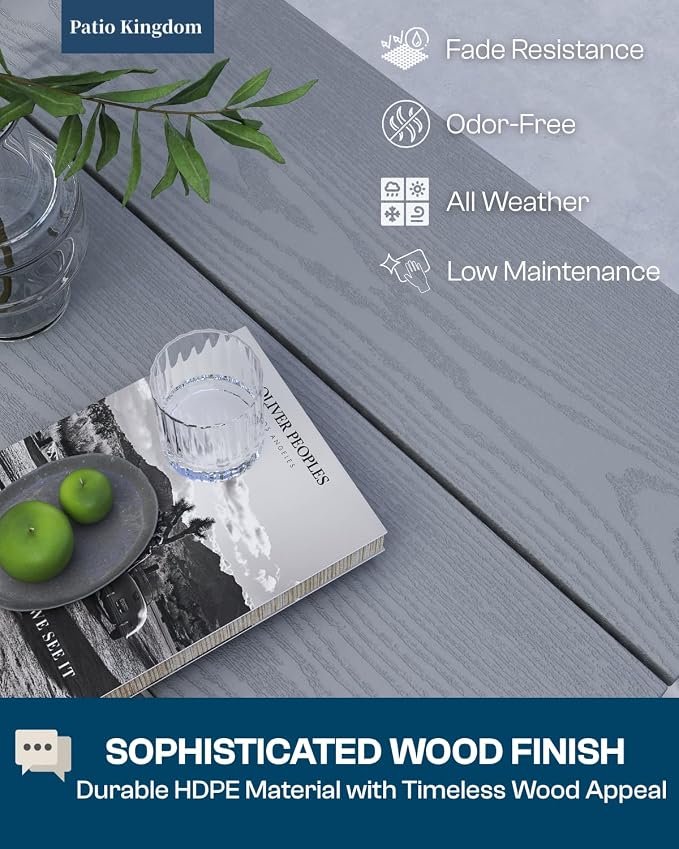 9-Piece Grey Outdoor Dining Set - Image 3