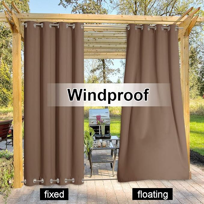 NICETOWN Outdoor Curtain Rustproof Fixed Grommet Top and Bottom, Thermal - Image 5