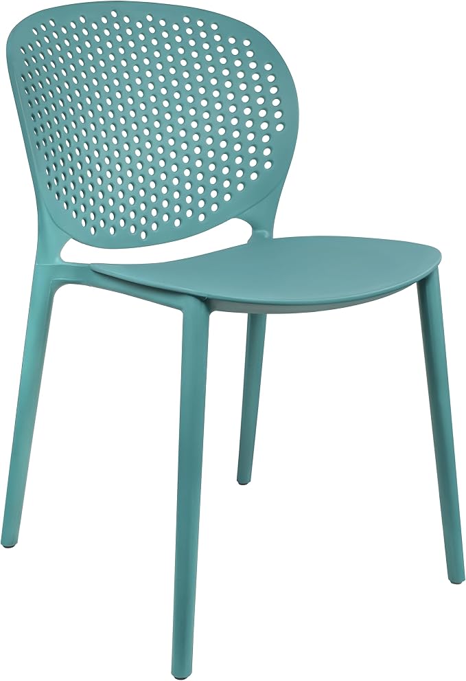 2xhome Set of 4 Patio Dining Chairs | Modern Stackable Outdoor Pool Side Chair - Image 8