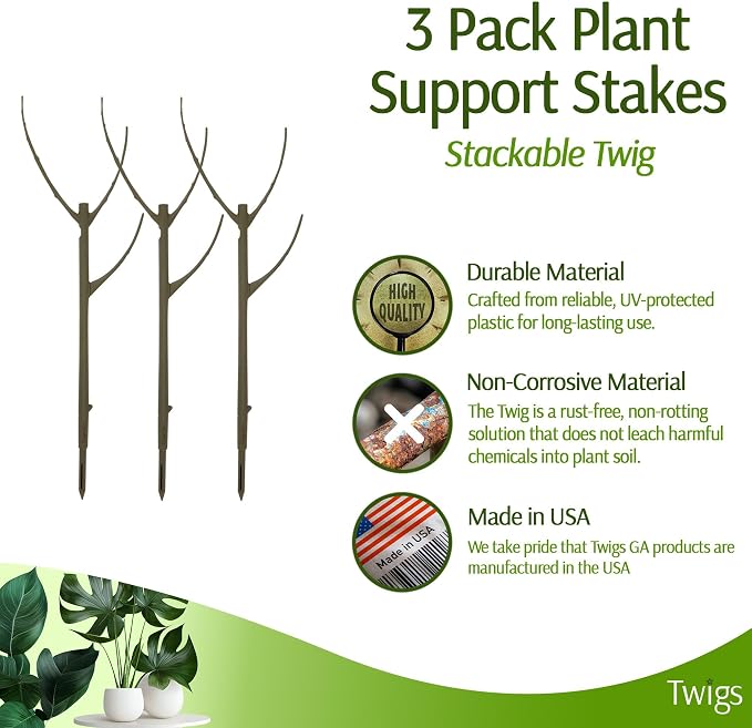 Stackable Plant Support Stakes, Indoor & Outdoor Houseplant Stem Support - Image 2