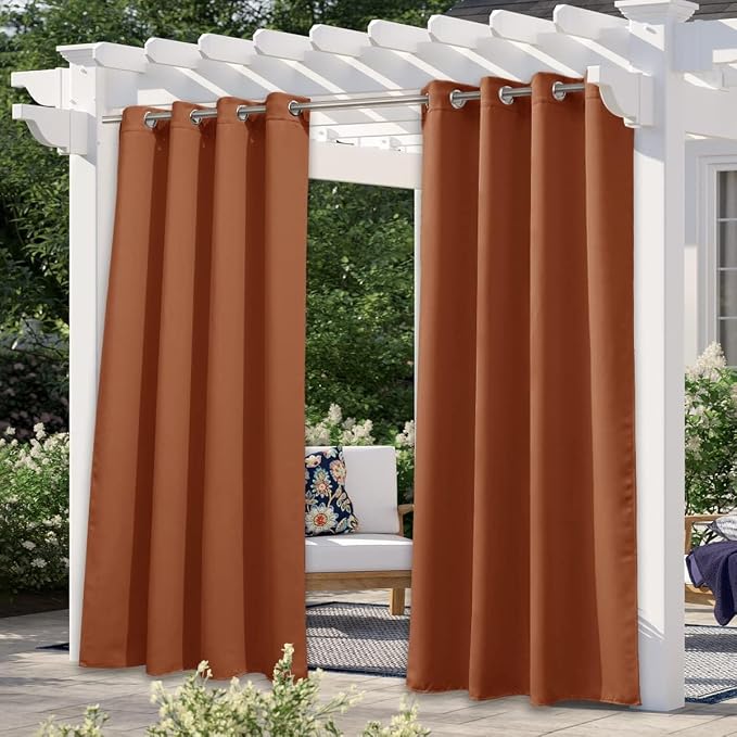 NICETOWN Patio Outdoor Waterproof Curtain, Rustproof Grommet Thermal Insulated by NICETOWN