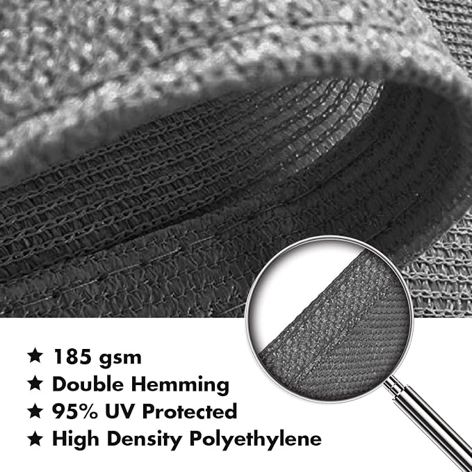 KANAGAWA 6'X8' Dark Gray Custom Size Sun Shade Sail Rectangle UV Block Canopy - Image 4