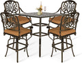 VIVIJASON 5-Piece Bar Height Patio Dining Set, All Weather Cast Aluminum by VIVIJASON
