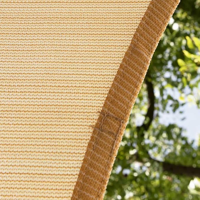 Amgo Custom Size 9' x 9' x 12.7' Beige Right Triangle Sun Shade Sail UPF50+ - Image 9