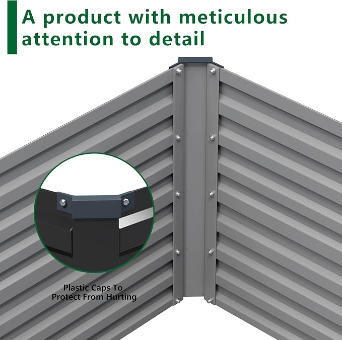 8x4x2FT Galvanized Raised Garden Bed Kit, Vegetable Plant Boxes-Rectangle Metal - Image 7