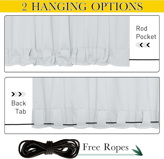 NICETOWN 2 Panels Windproof Outdoor Curtains - Image 3
