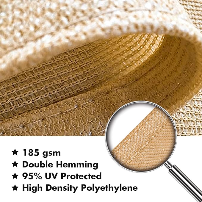 KANAGAWA 10'X10' Sand Custom Size Sun Shade Sail Square UV Block Canopy Cover - Image 4