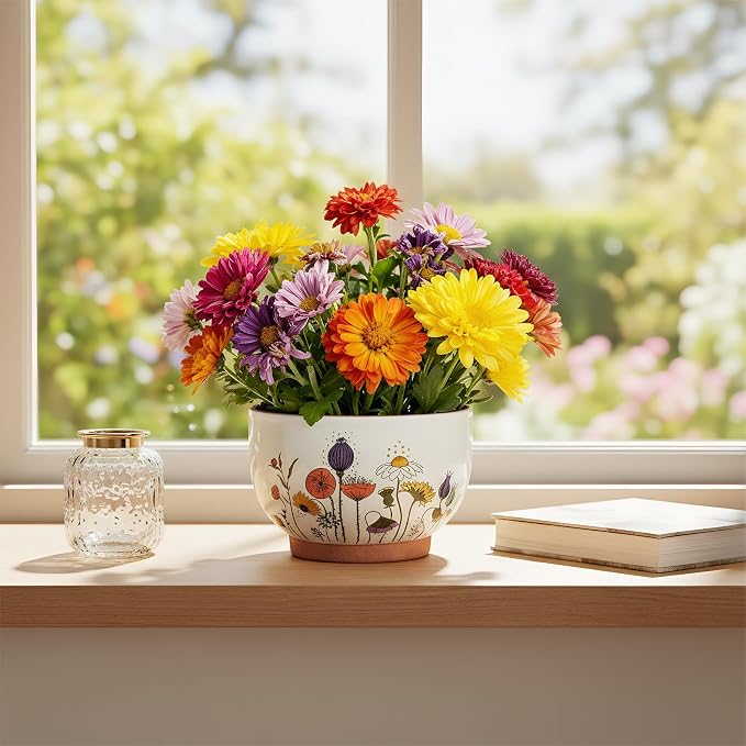 YBX 8 Inch & 6 Inch Terracotta Plant Pots, Flower Pots - Image 4