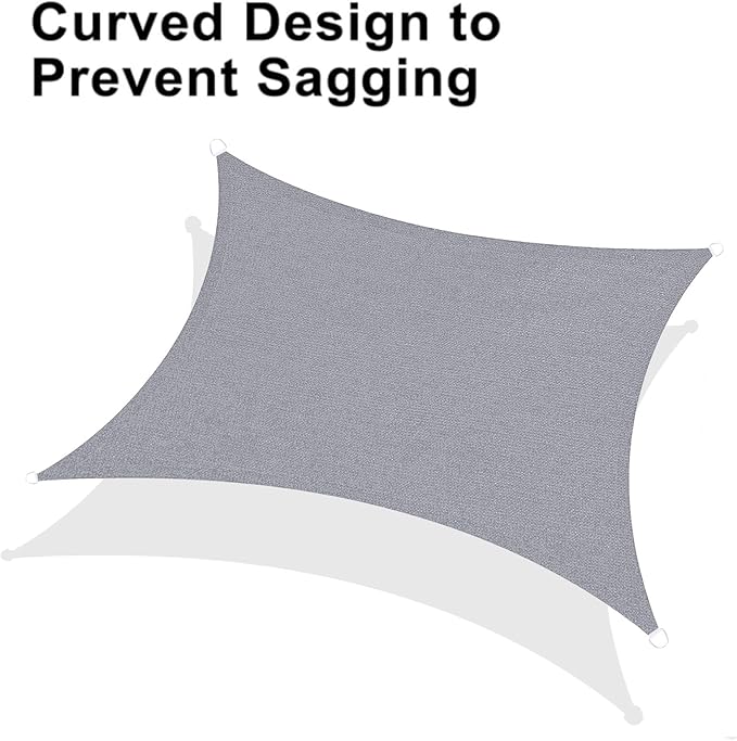 LOVE STORY Custom Size 9'x10' Silver Grey Sun Shade Sail Rectangle UV Block - Image 6
