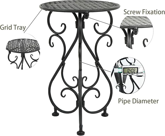 Metal Plant Stands 2 Pack, Heavy Duty Plant Pedestal 17" Tall, Single Flower - Image 5