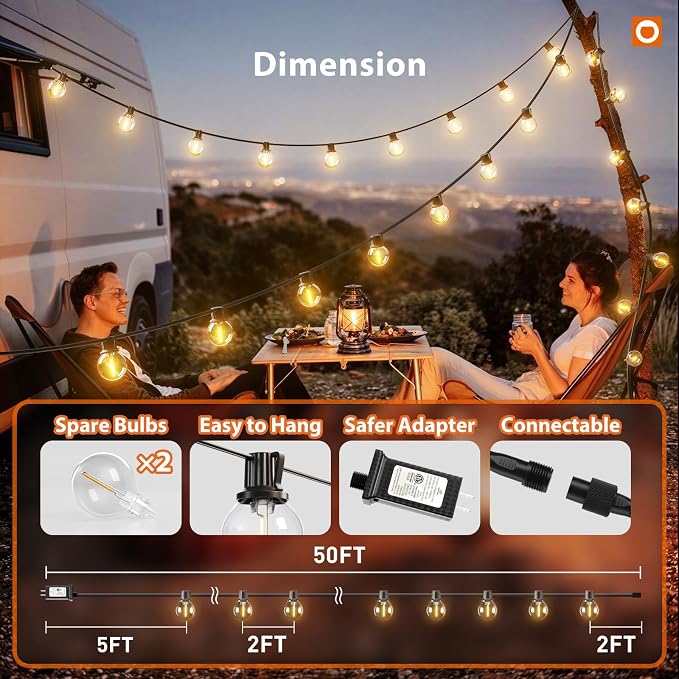 addlon Outdoor String Lights 50FT G40 - Image 5