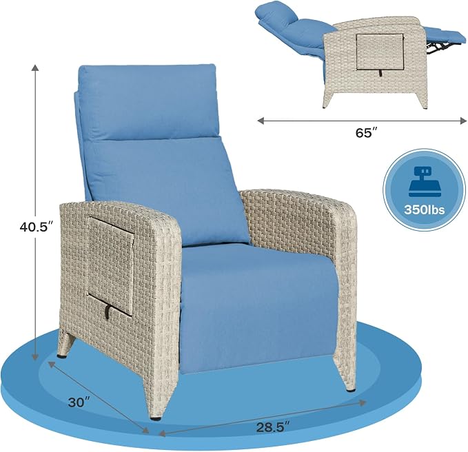 Upgraded Outdoor Recliner Chair, Reclining Patio Chairs - Image 2