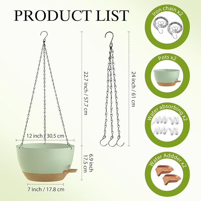12 Inch Hanging Baskets 2 PC - Image 2