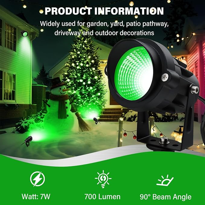 Green Outdoor LED Spot Lights for Yard & Garden – 12W Landscape Lighting - Image 2