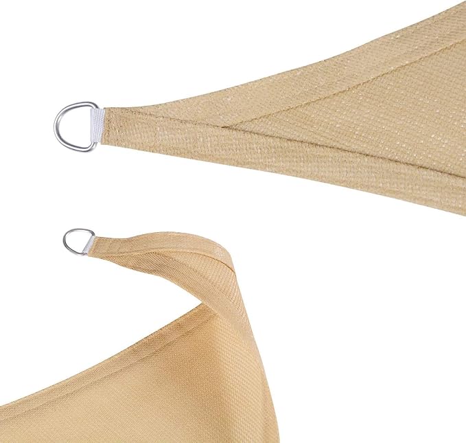SUNLAX Sun Shade Sail 16' x 16' x 16' Sand Triangle Canopy Sail Shade Cover UV - Image 7