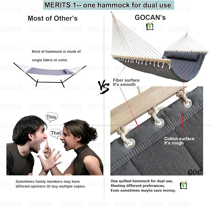 Quilted Fabric Double Hammock Won't flip - Image 7