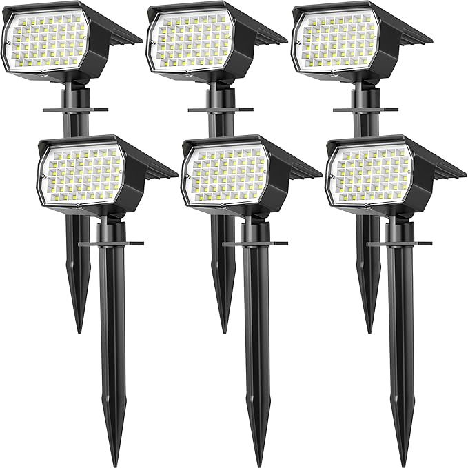 Solar Spot Lights Outdoor Waterproof IP65, 6 Pack Landscape Spotlights by WENATY