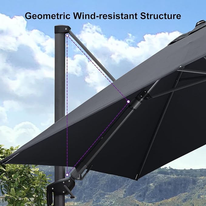 PURPLE LEAF 8' X 8' Tilting Patio Umbrella - Image 9