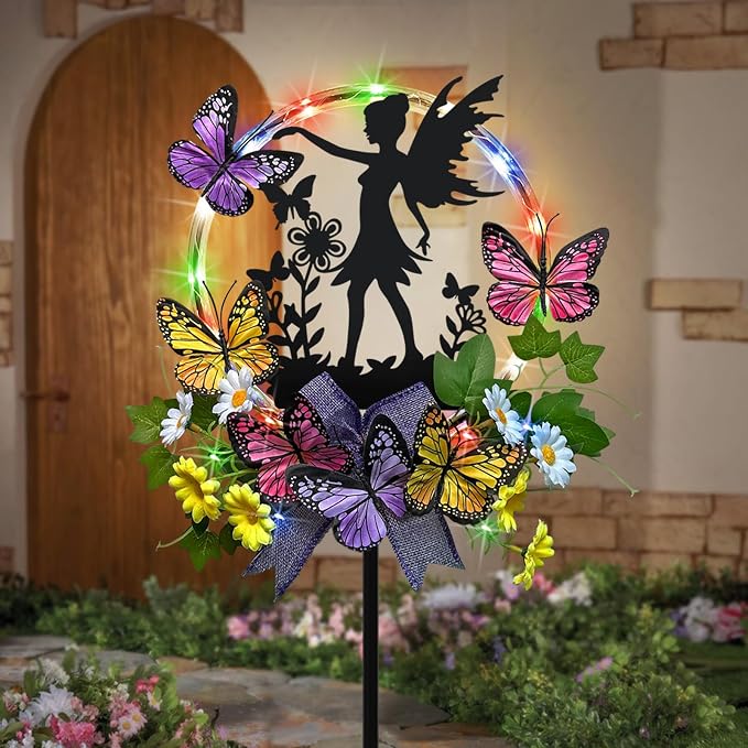 Solar Fairy Garden Decor, Silhouette Fairy by HokfirmHomeDecorGarden