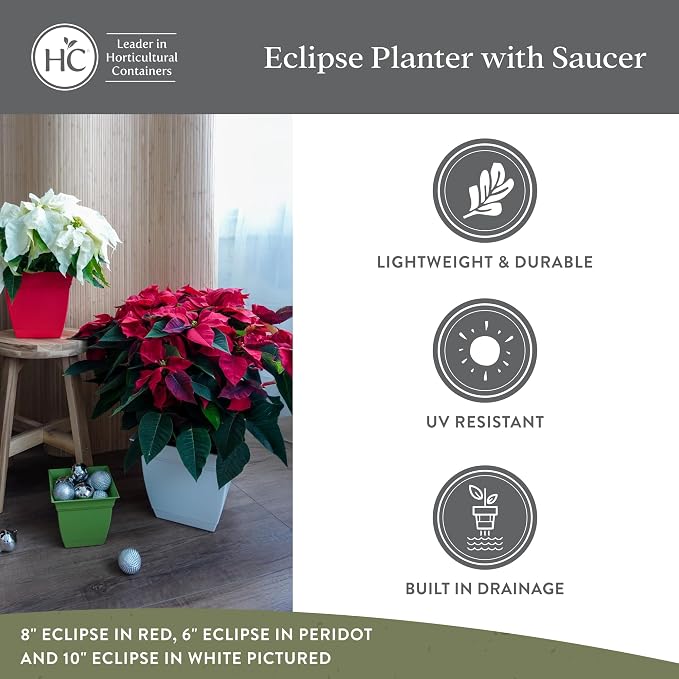 The HC Companies 6 Inch Eclipse Square Planter Pots - Image 4