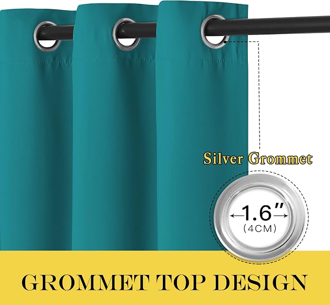 NICETOWN Peacock Teal Blackout Curtains - Image 6