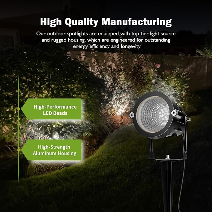 Outdoor Spotlight Cool White 6000K, 10W LED Spot Lights Outdoor - Image 3